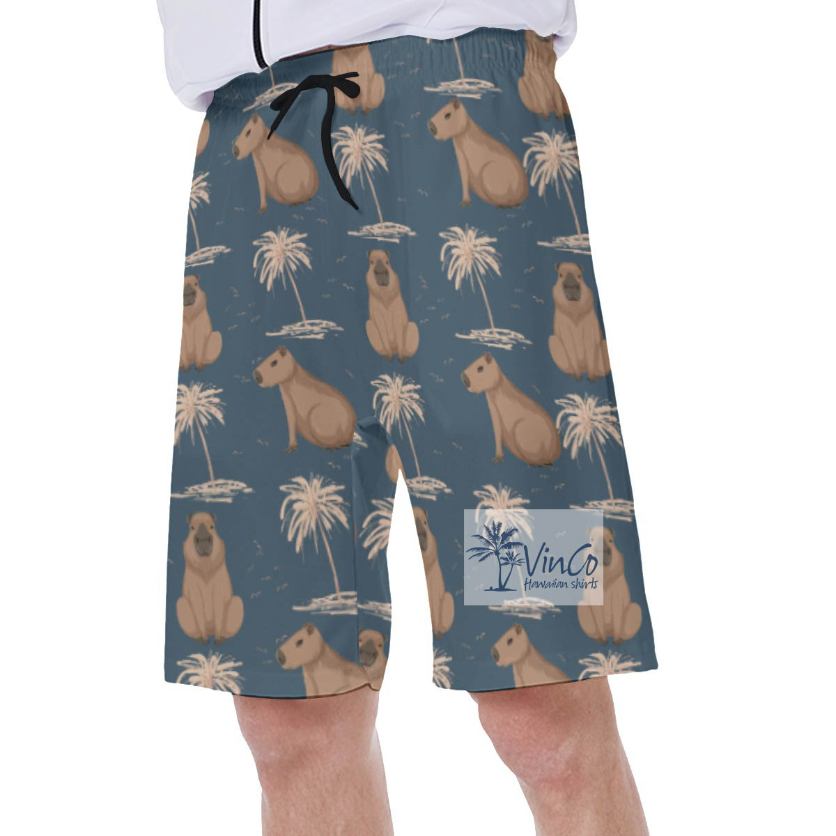 Cool Capybara Hawaiian Swim Trunks For Men