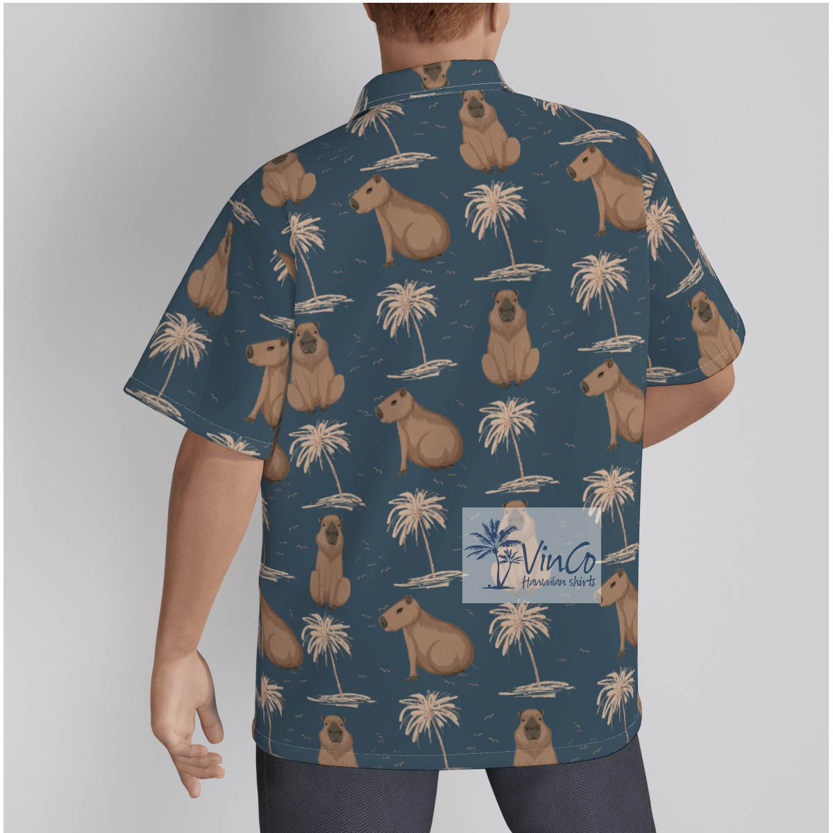 Capybara Print Hawaiian Shirt For Men