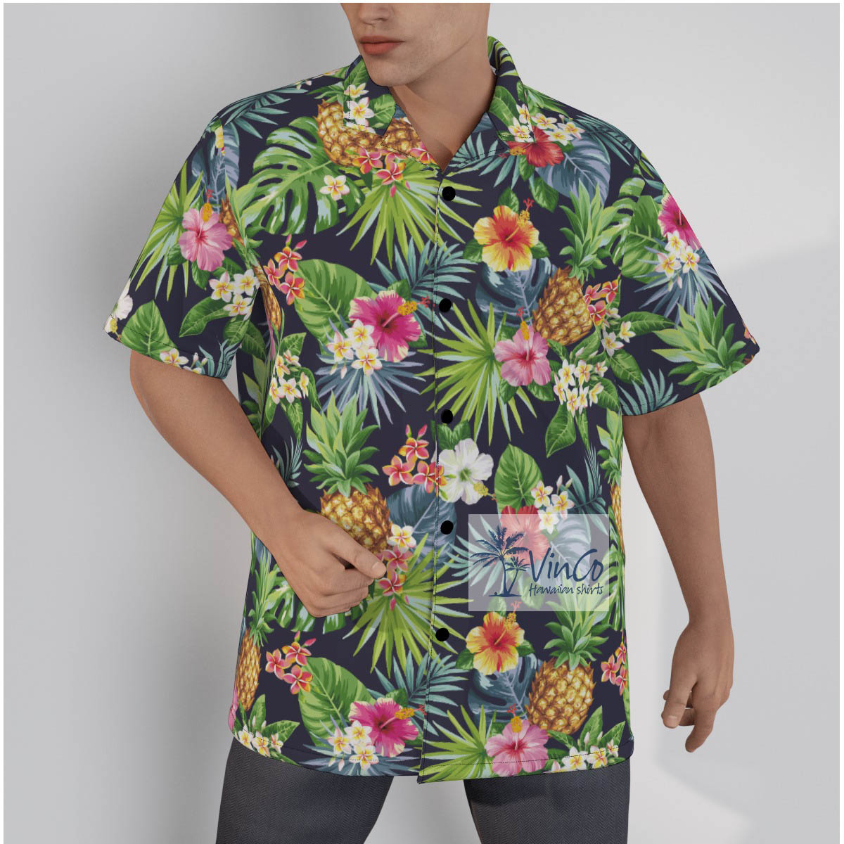 Tropical Cotton Hawaiian Shirt For Men