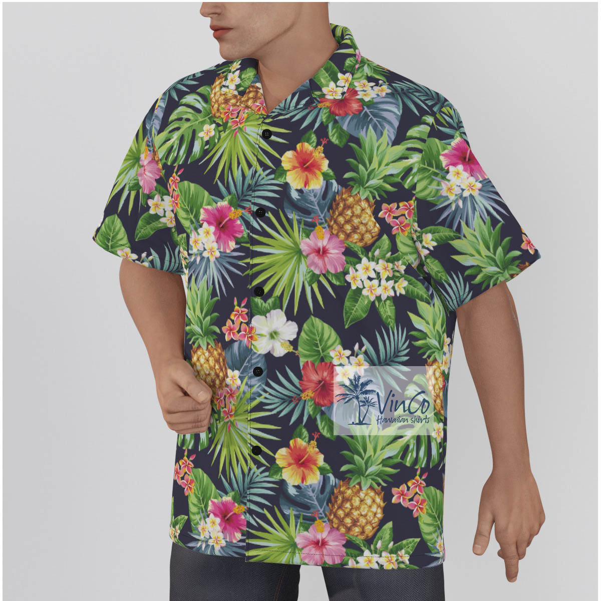 Tropical Cotton Hawaiian Shirt For Men