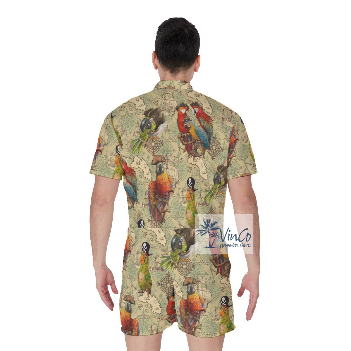 Funny Parrot Pirate Hawaiian Romper