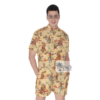 Western Cowboy Men's Hawaiian Romper