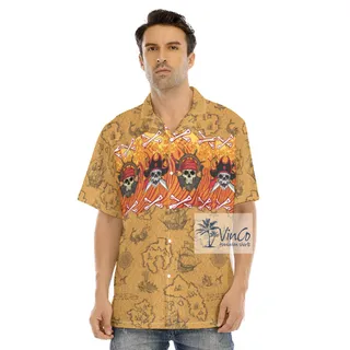 Funny Skull Pirate Vintage Hawaiian Shirt