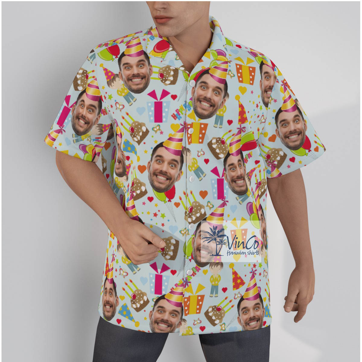 Personalized Faces Birthday Custom Hawaiian Shirt For Men - variant image 1
