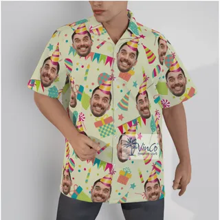 Happy Birthday Custom Face Aloha Shirt For Men