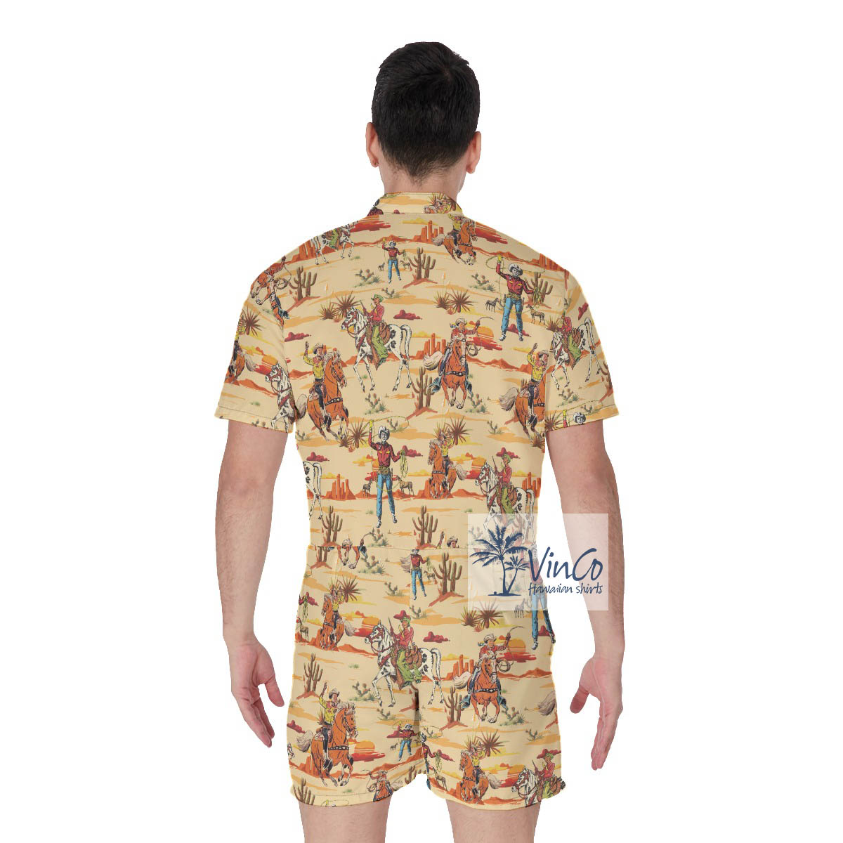 Western Cowboy Men's Hawaiian Romper