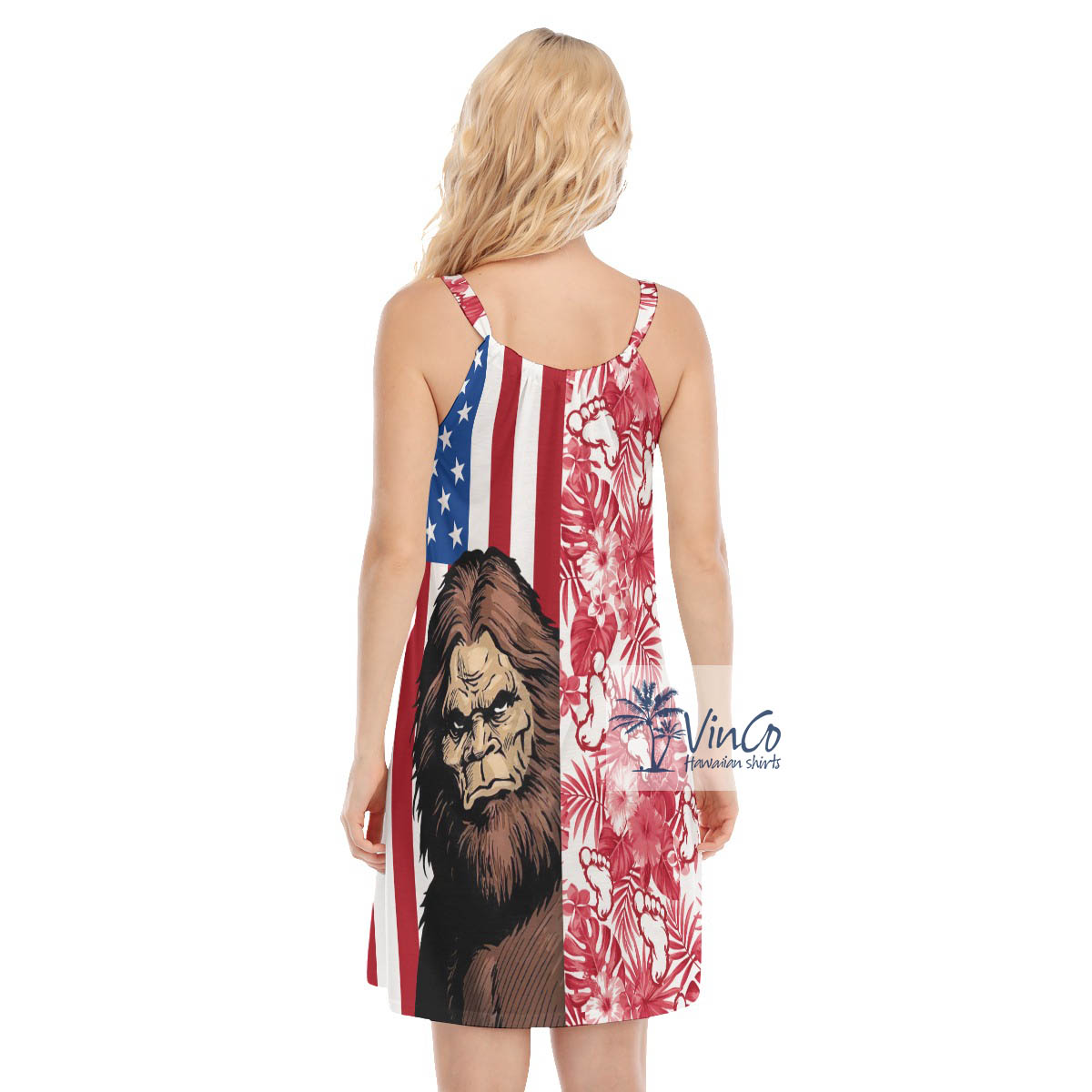 4th Of July Bigfoot Patriotic Summer Hawaiian Dress