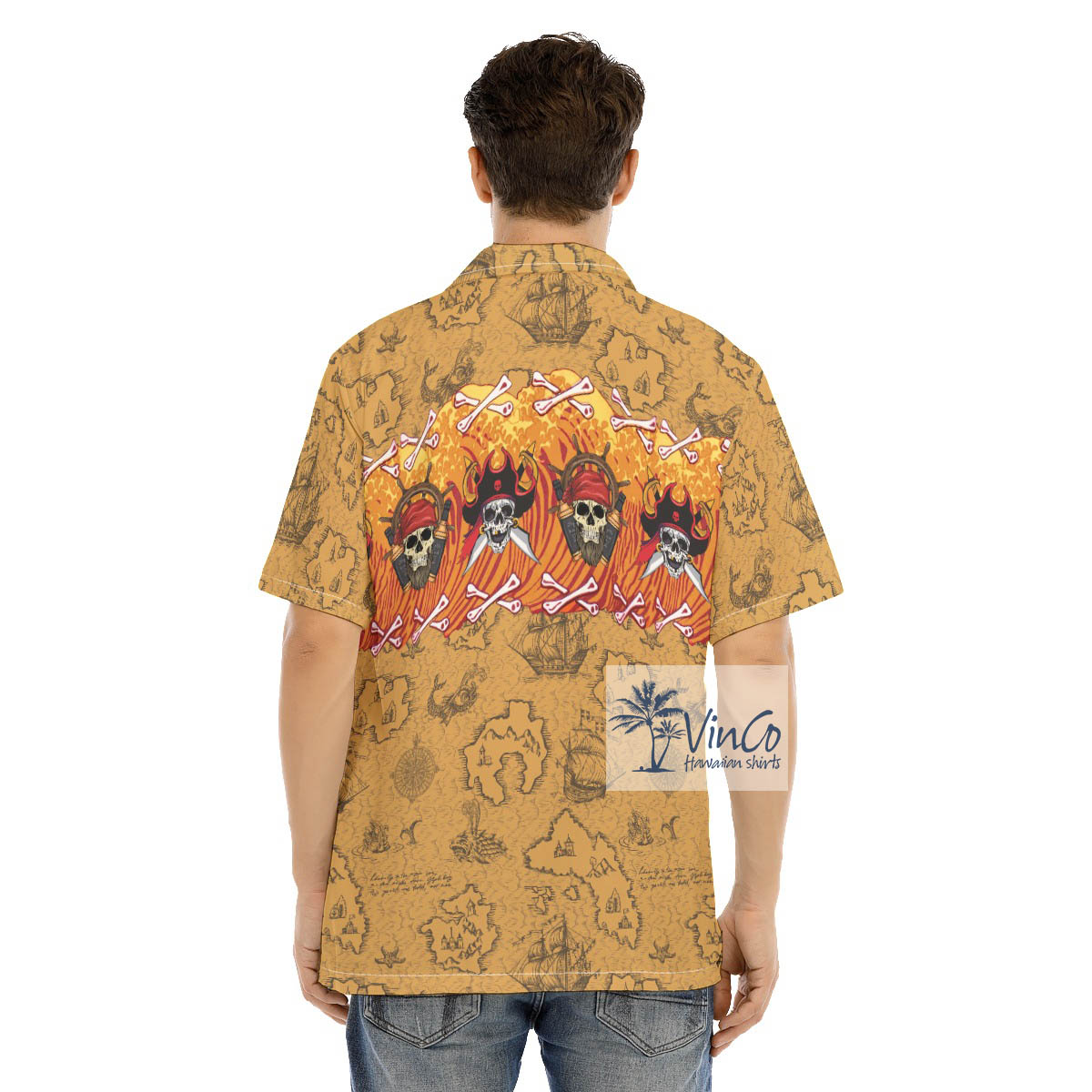 Funny Skull Pirate Vintage Hawaiian Shirt