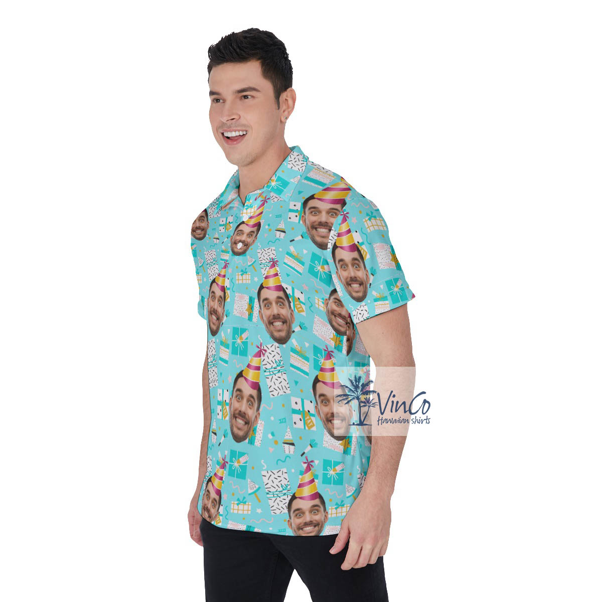 Funny Personalized Faces Aloha Polo Shirt For Men