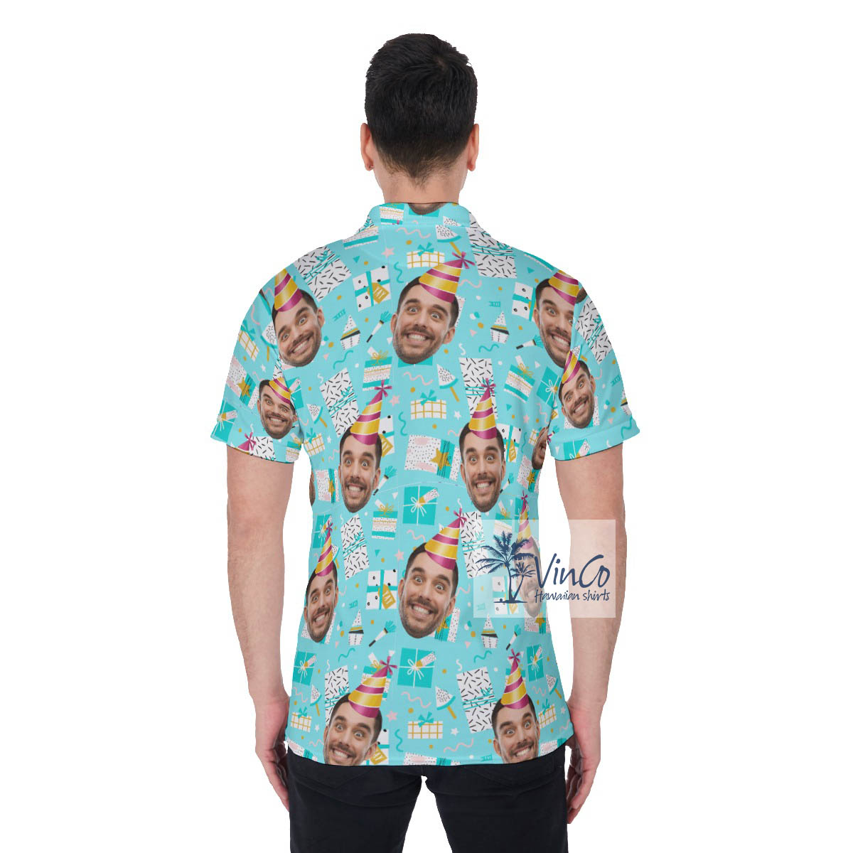 Funny Personalized Faces Aloha Polo Shirt For Men
