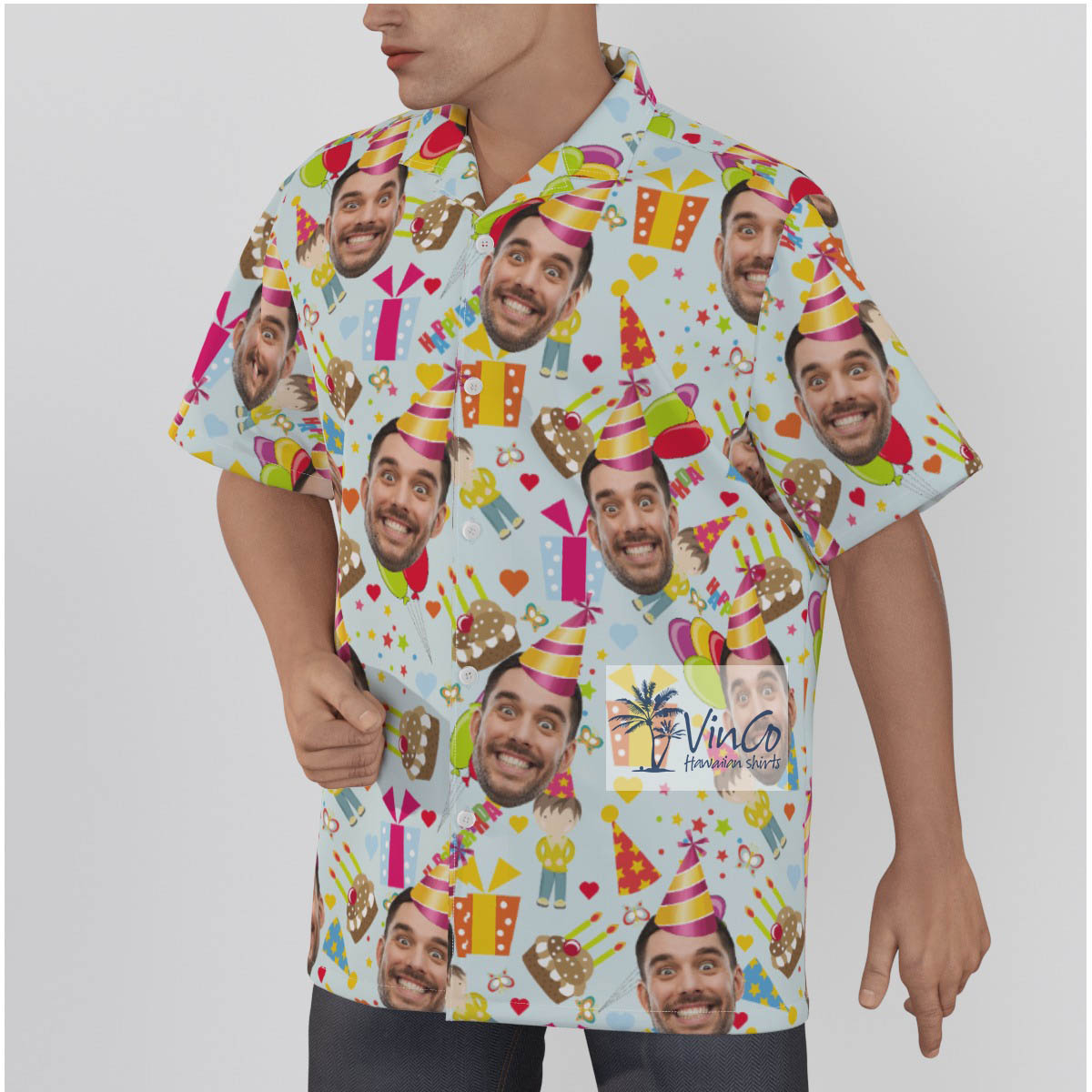 Personalized Faces Birthday Custom Hawaiian Shirt For Men