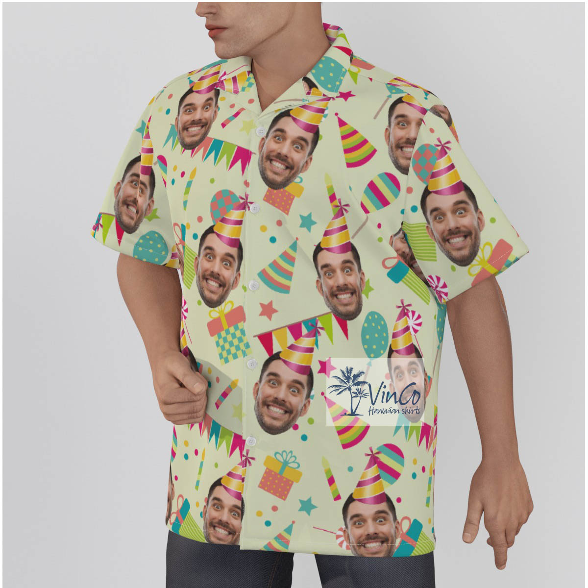 Happy Birthday Custom Face Aloha Shirt For Men