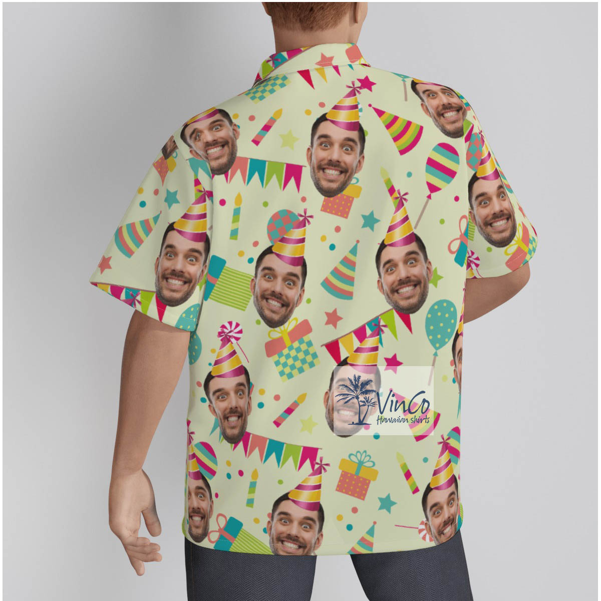 Happy Birthday Custom Face Aloha Shirt For Men