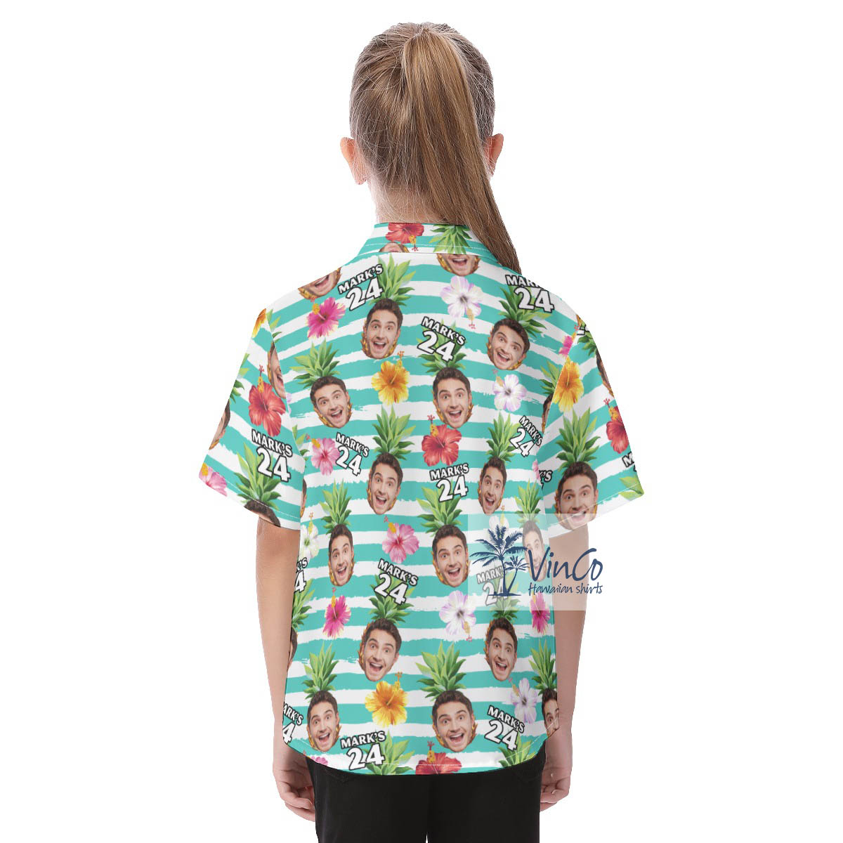 Tropical Custom Face Happy Birthday Hawaiian Shirt For Kids