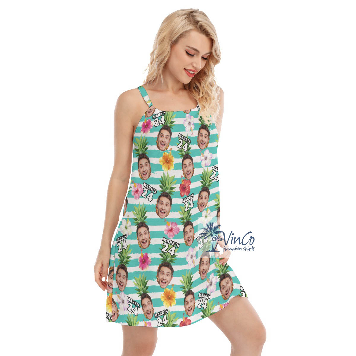 Custom Face Birthday Personalized Face And Age Women's Hawaiian Dress