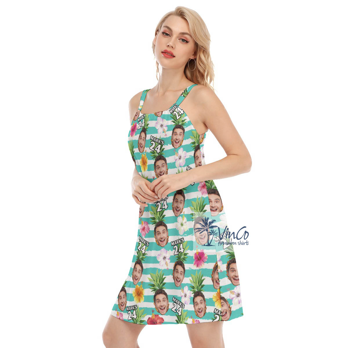 Custom Face Birthday Personalized Face And Age Women's Hawaiian Dress