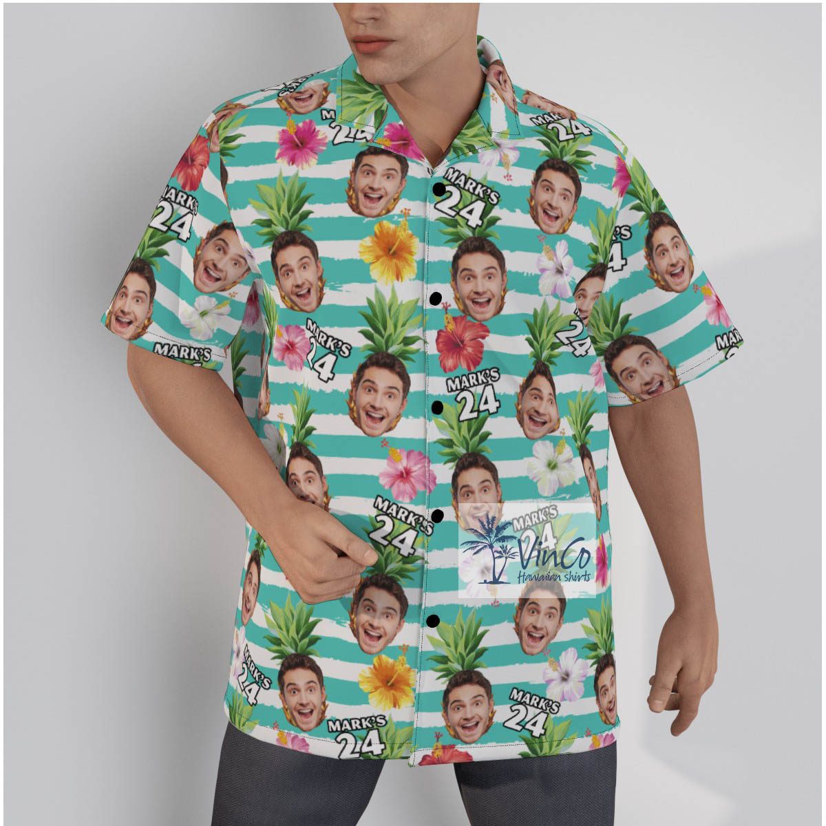 Birthday Gift Custom Hawaiian Shirt With Face And Age - variant image 1