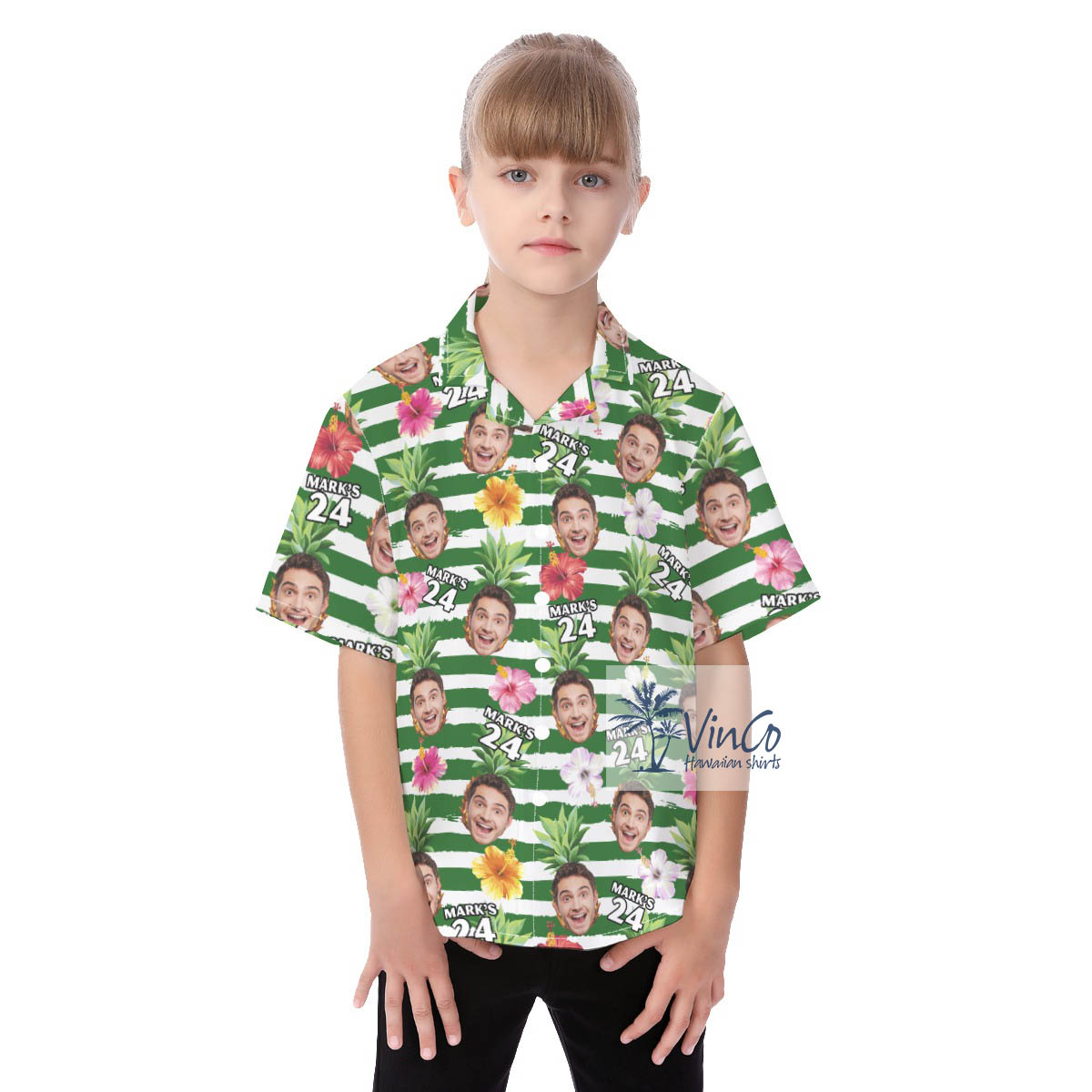 Custom Face Birthday And Age Hawaiian Shirt For Kids - variant image 1