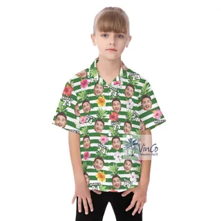 Custom Face Birthday And Age Hawaiian Shirt For Kids