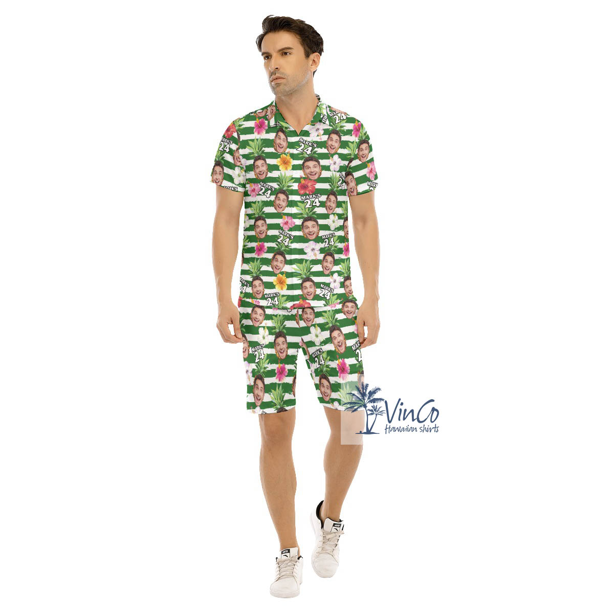 Personalized Face Birthday Boy Girl Hawaiian Shirt Set For Men - variant image 1