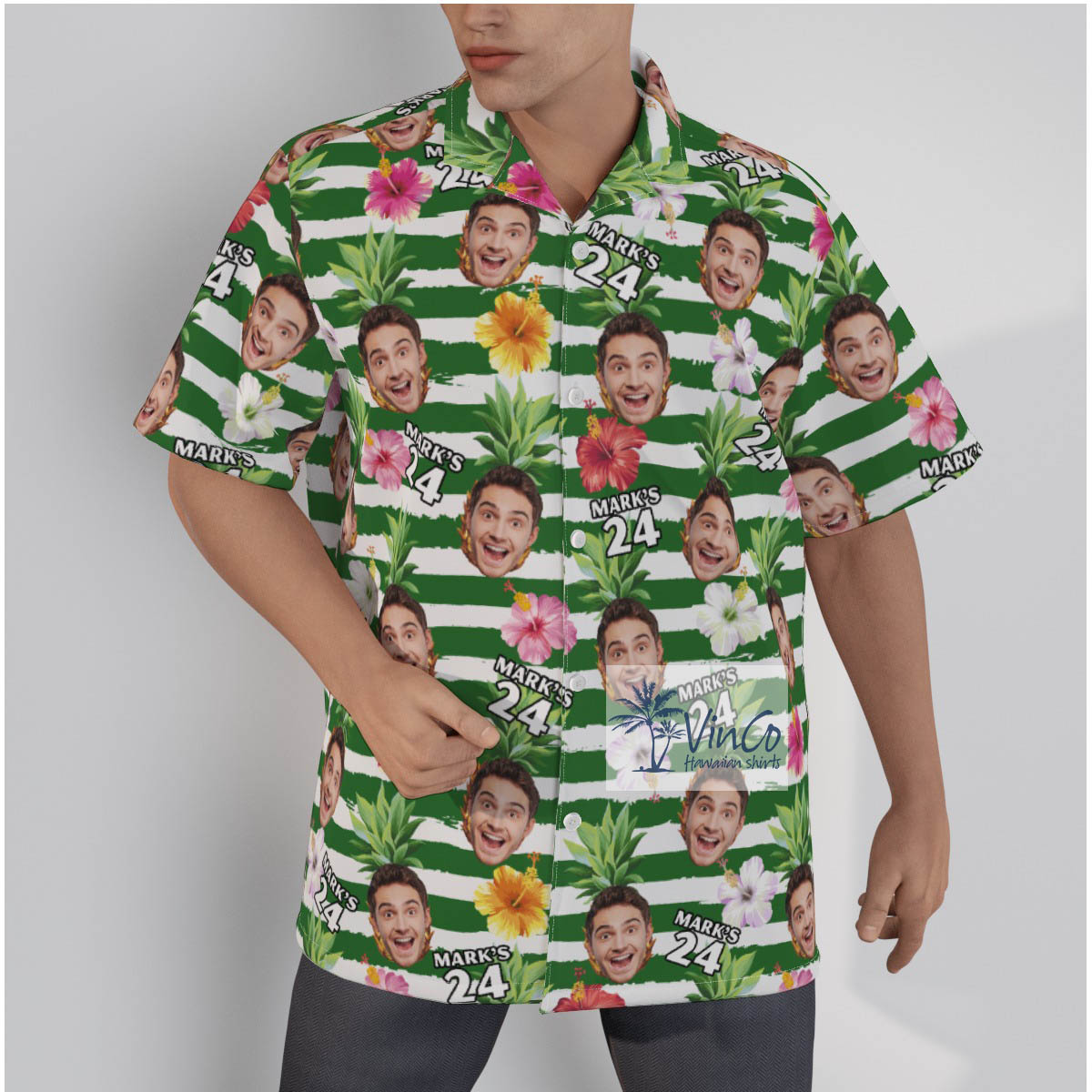 Personalized Face Birthday Gift Aloha Shirt For Men - variant image 1