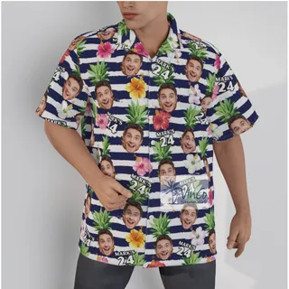 Custom Birthday Shirt Stripe Hawaiian Shirt