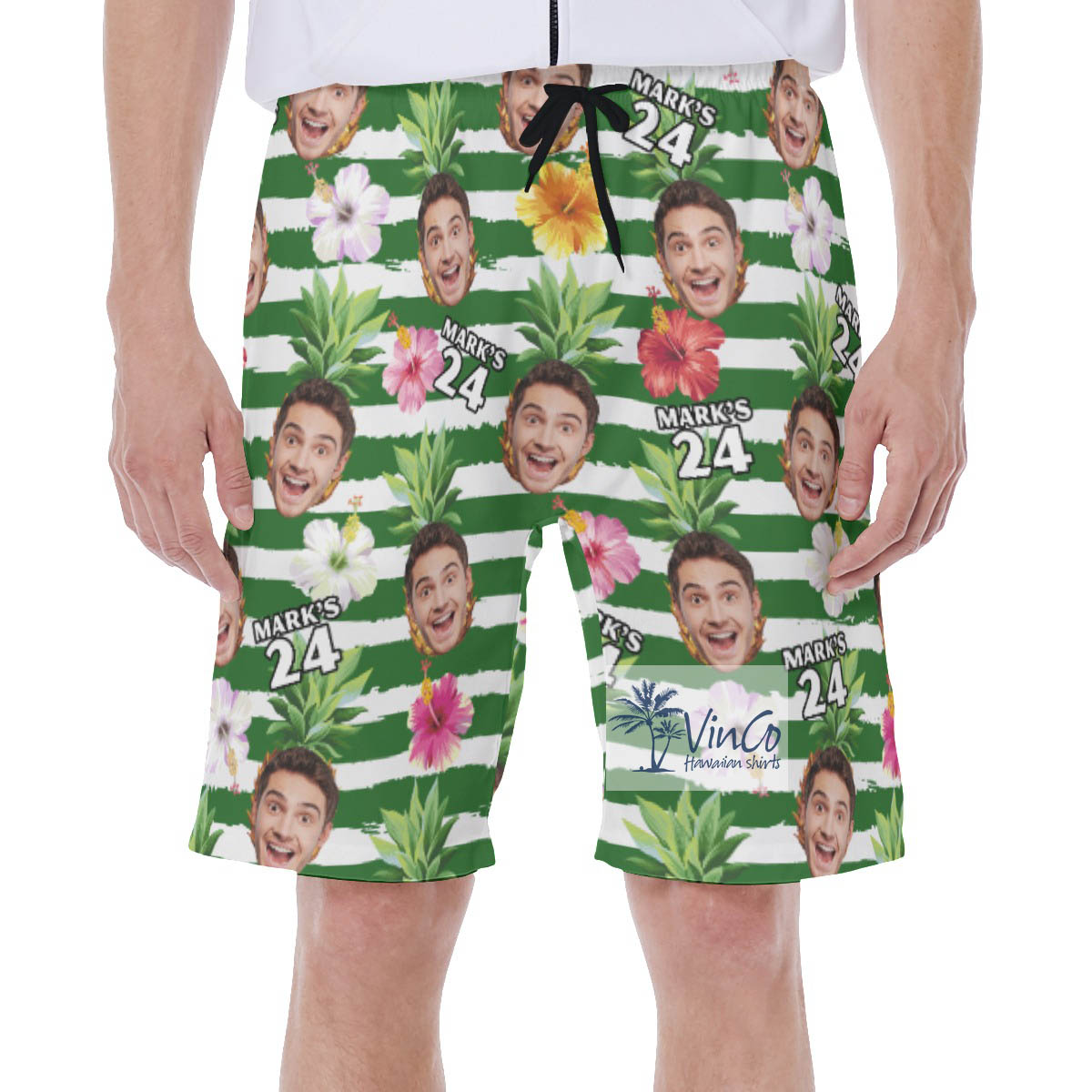 Custom Face Birthday Aloha Swim Trunks For Men - variant image 1