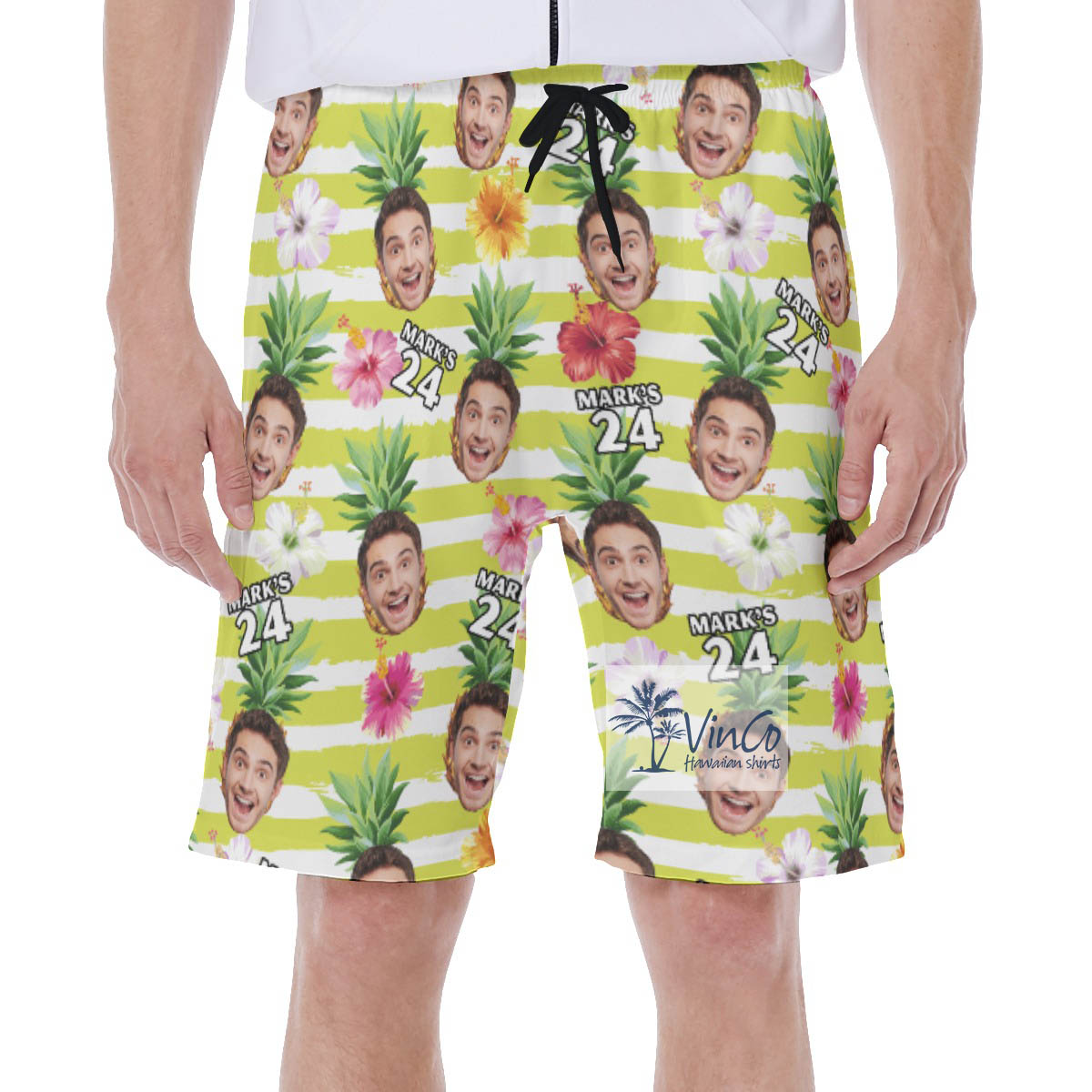 Custom Face Birthday Aloha Swim Trunks For Men - variant image 1