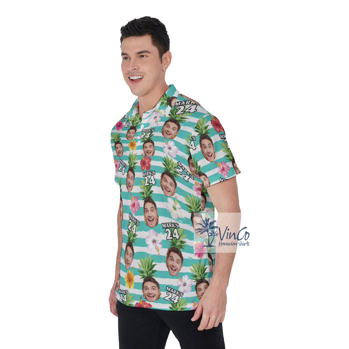 Custom Your Face And Age Birthday Shirt Hawaiian Polo