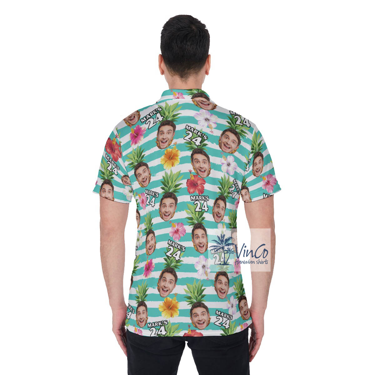 Custom Your Face And Age Birthday Shirt Hawaiian Polo