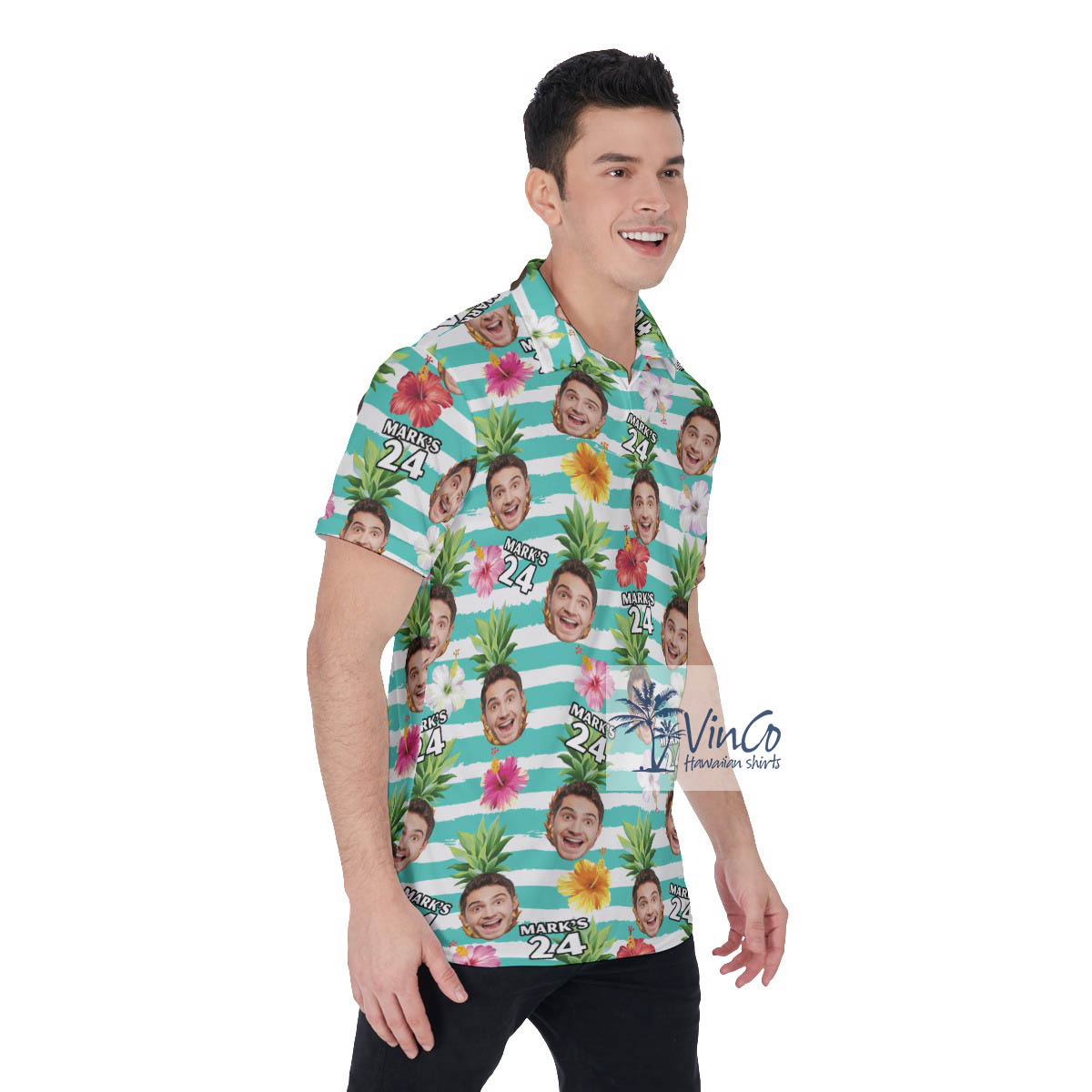 Custom Your Face And Age Birthday Shirt Hawaiian Polo