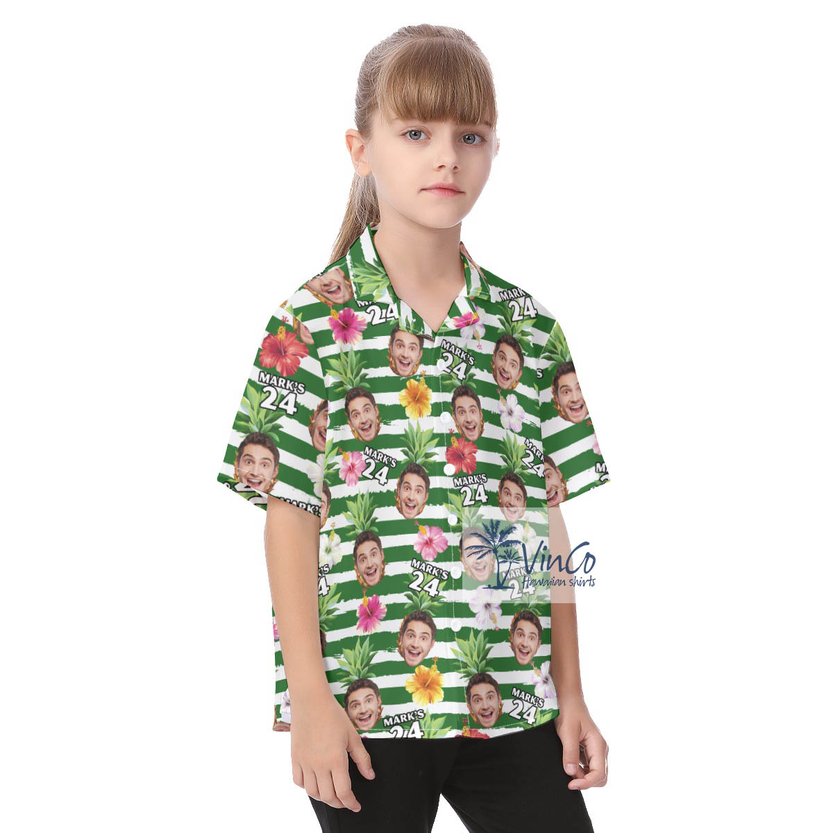 Custom Face Birthday And Age Hawaiian Shirt For Kids