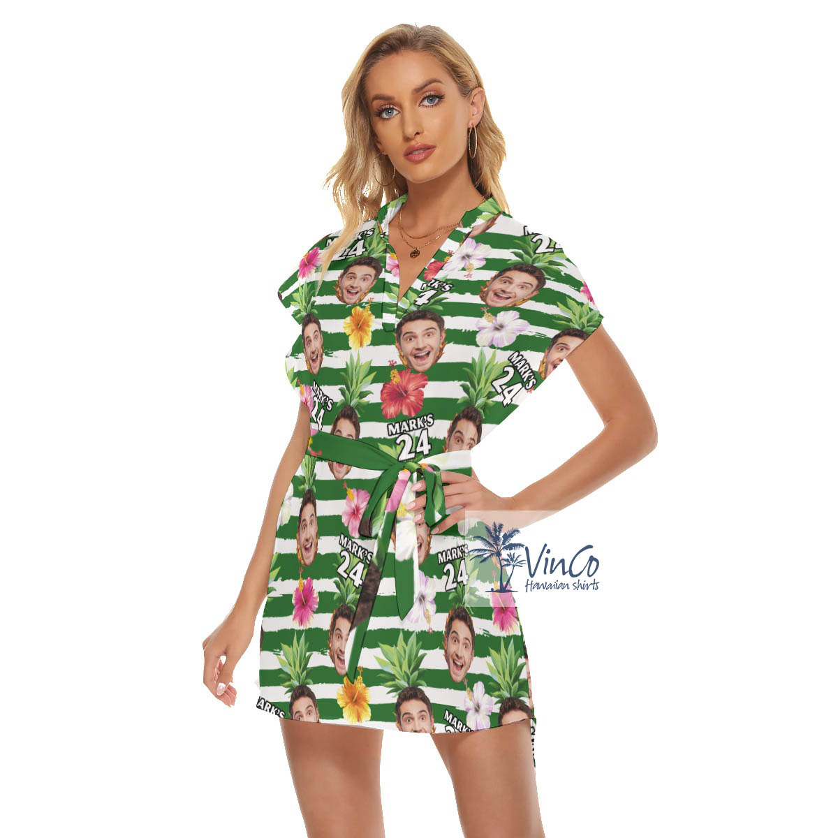 Funny Custom Face Aloha Dress For Women
