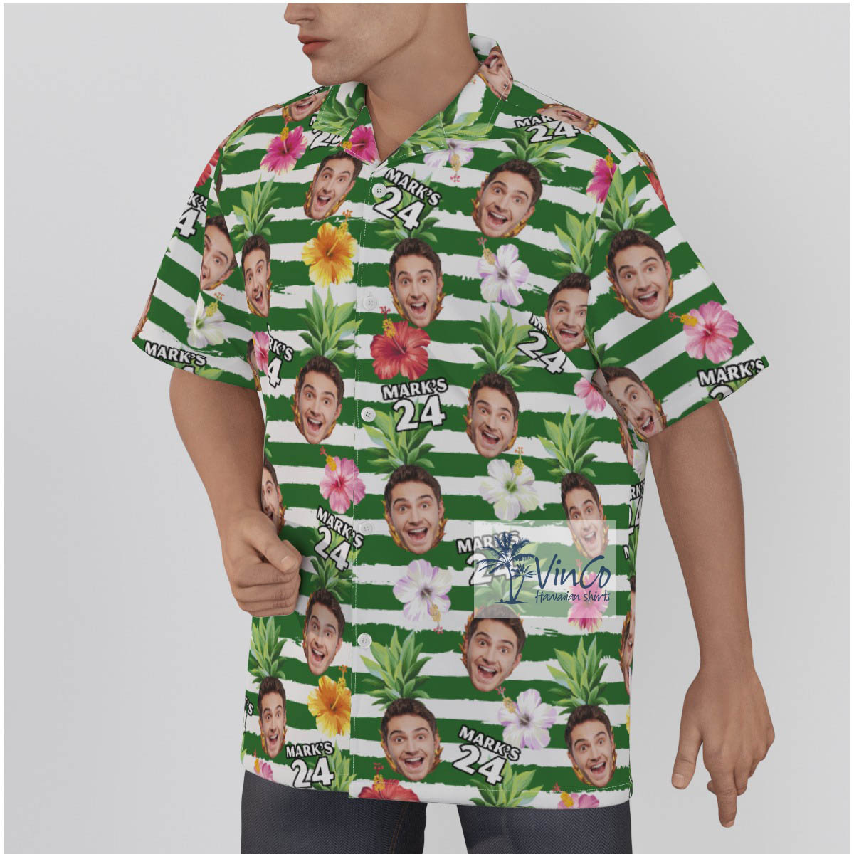 Personalized Face Birthday Gift Aloha Shirt For Men