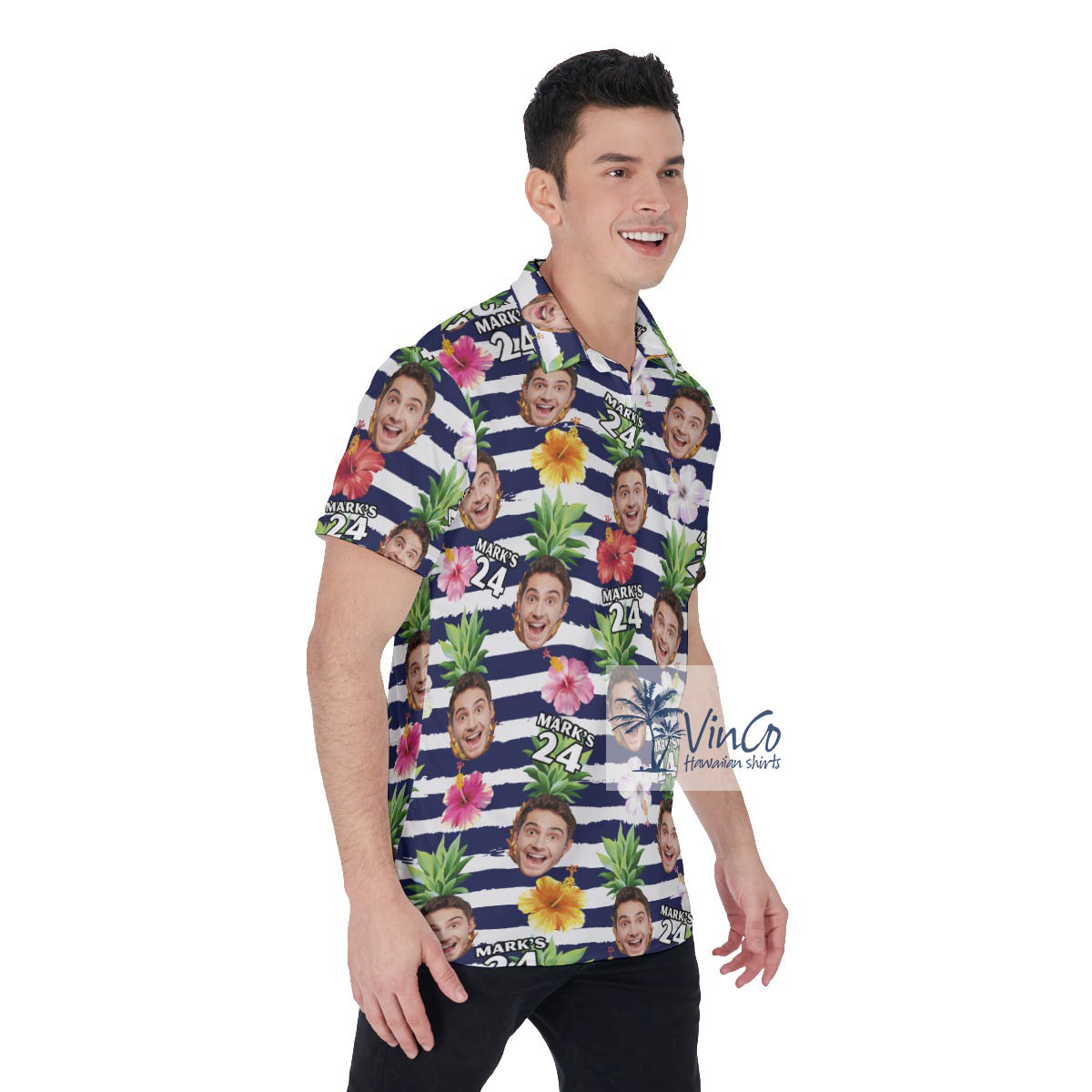 Custom Face Birthday Hawaiian Golf Shirt For Men