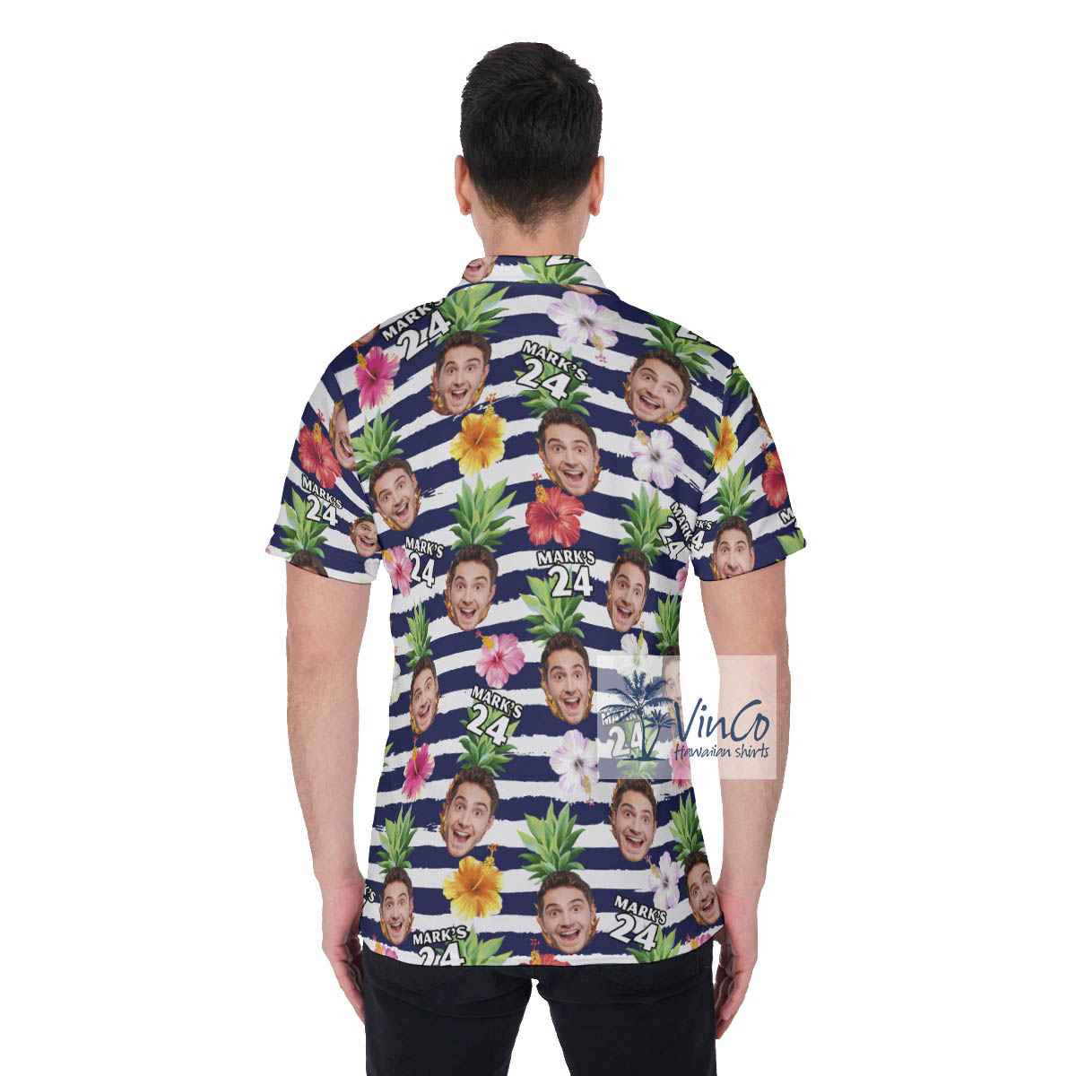Custom Face Birthday Hawaiian Golf Shirt For Men