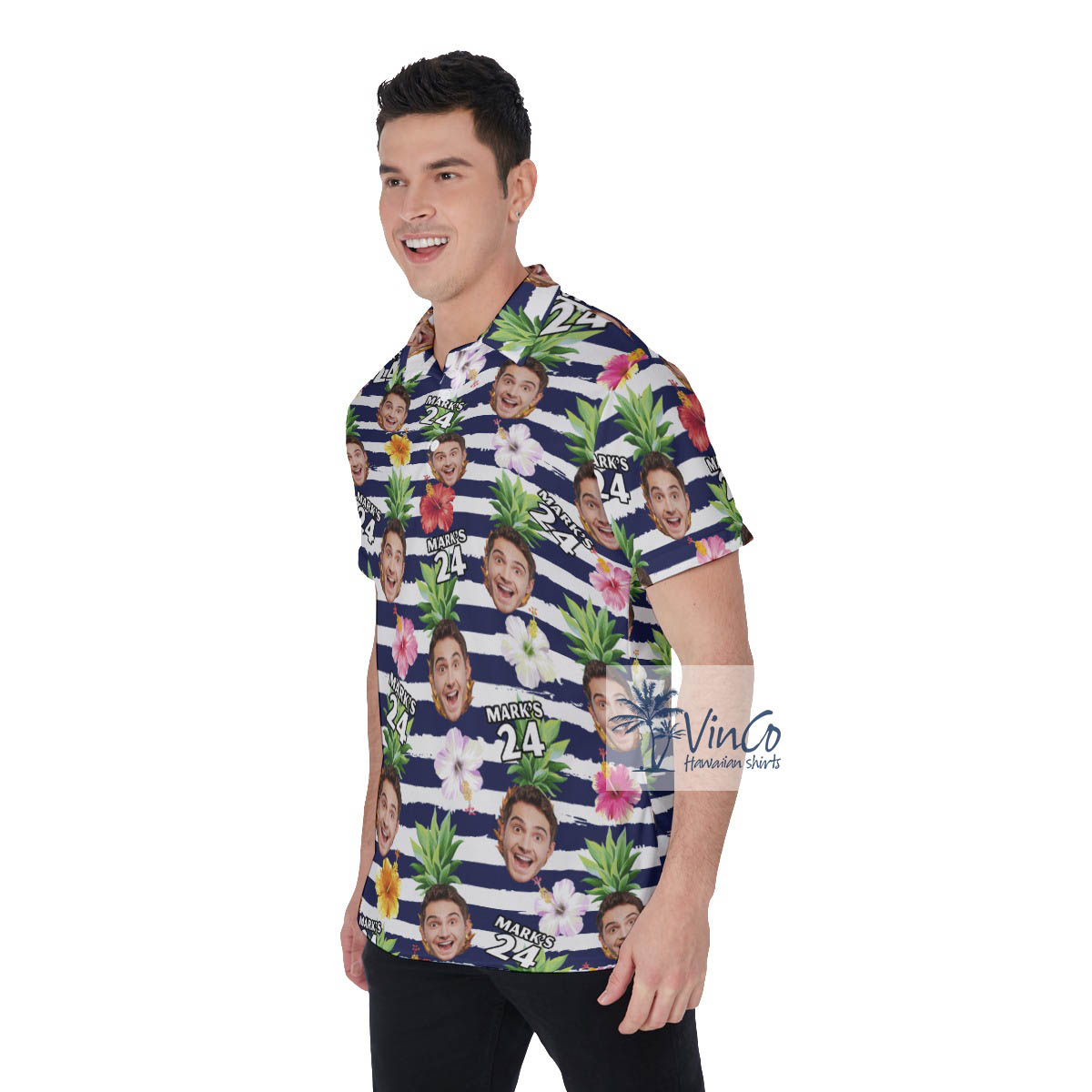 Custom Face Birthday Hawaiian Golf Shirt For Men