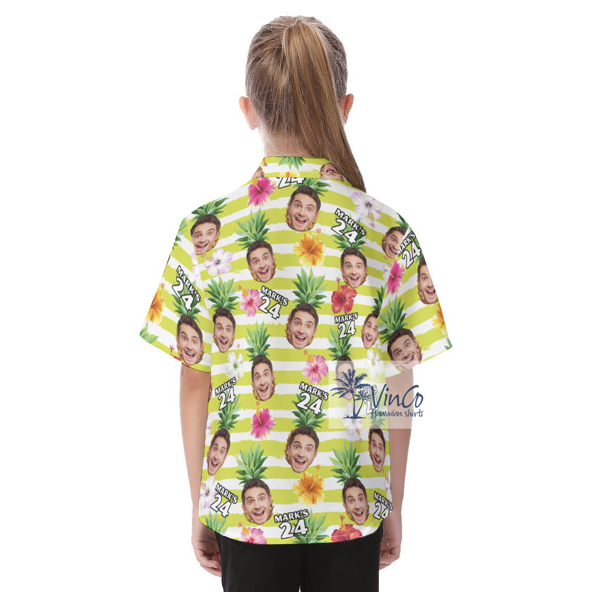 Custom Face Happy Birthday Button Hawaiian Shirt For Kids