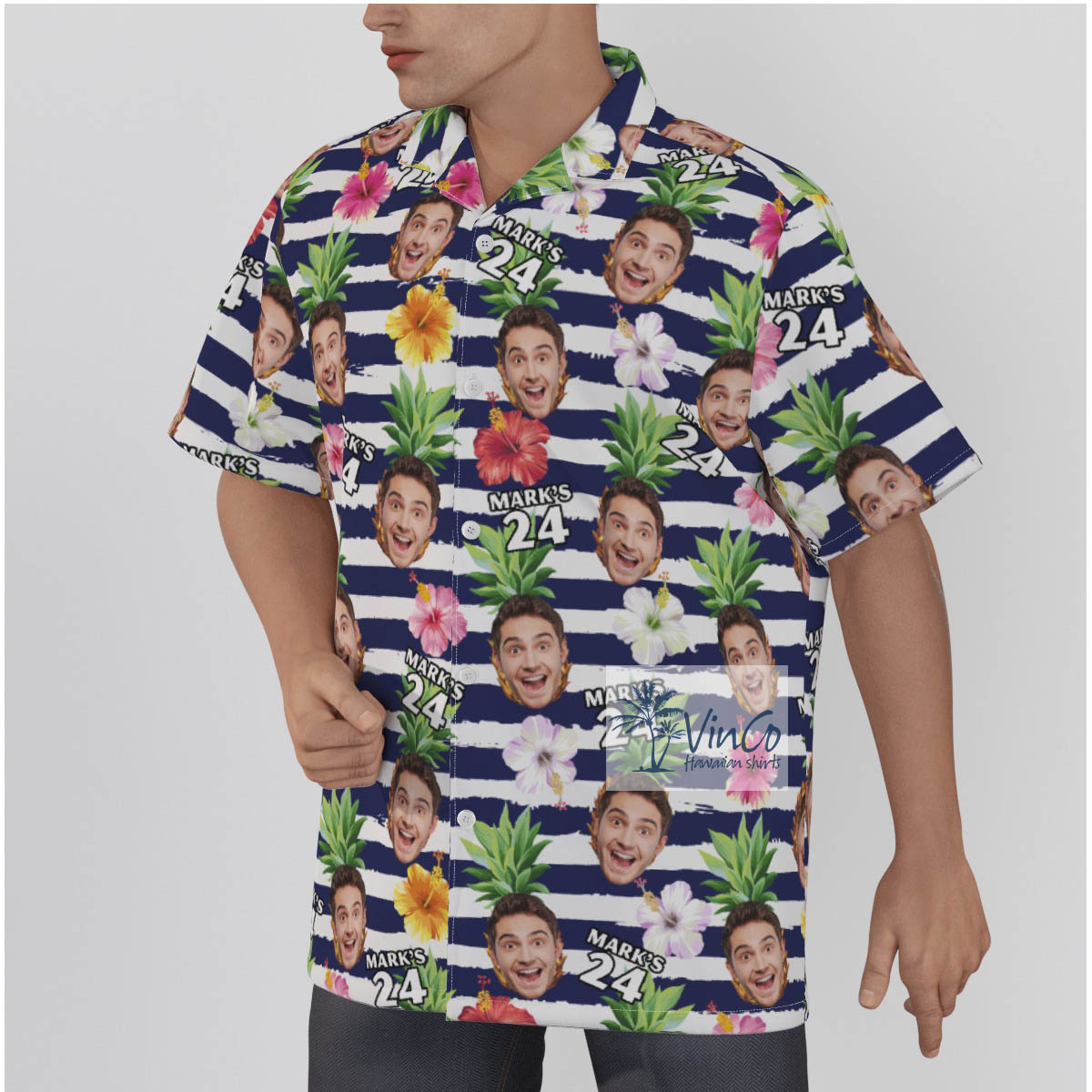 Personalized Photo Face Birthday Aloha Shirt For Men
