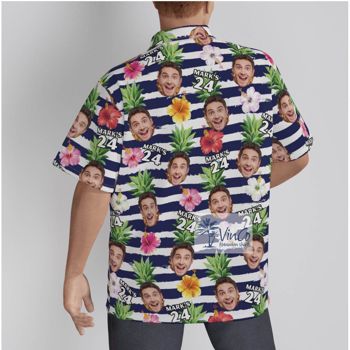 Personalized Photo Face Birthday Aloha Shirt For Men