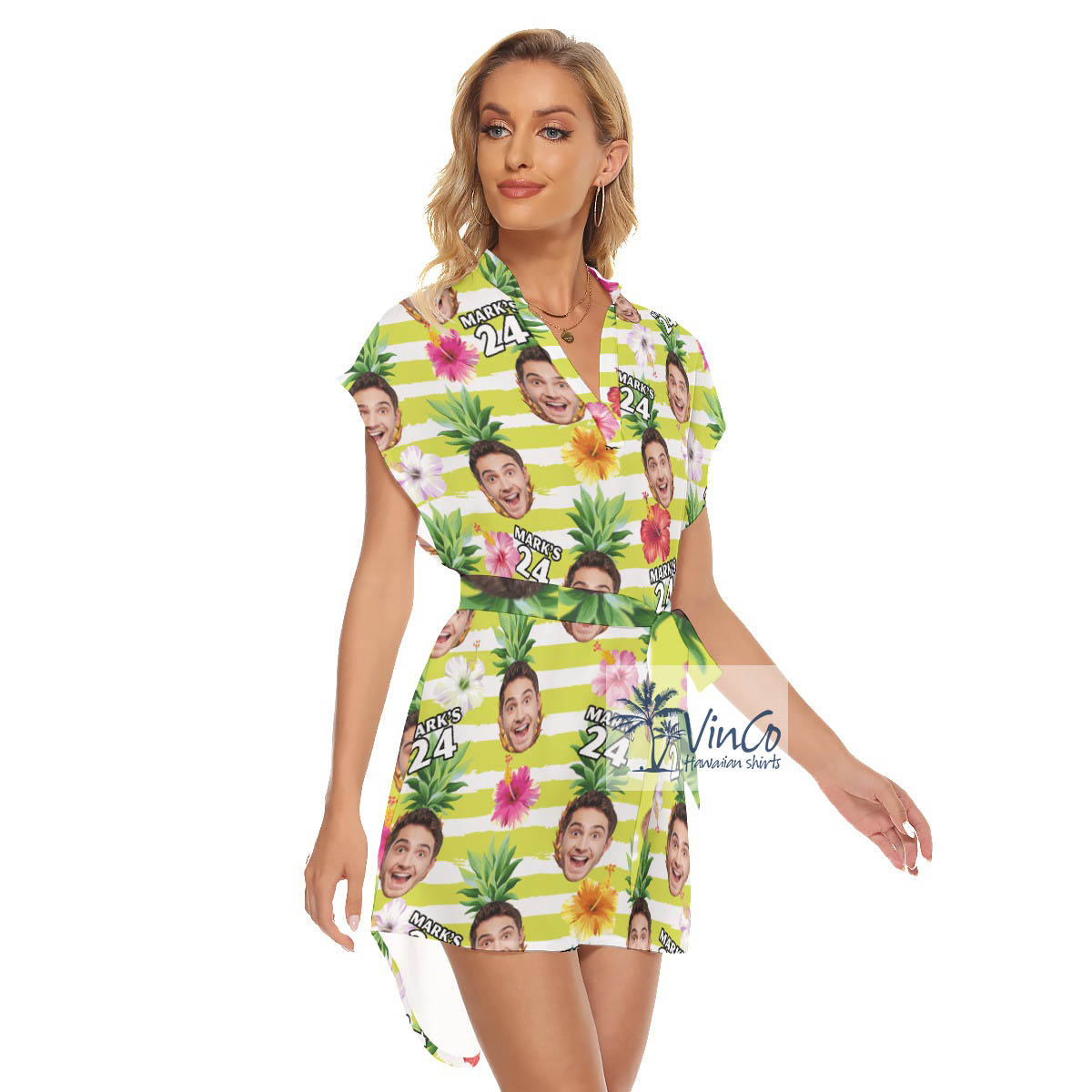 Personalized Birthday Gifts Ideas Custom Face Women's Hawaiian Dress