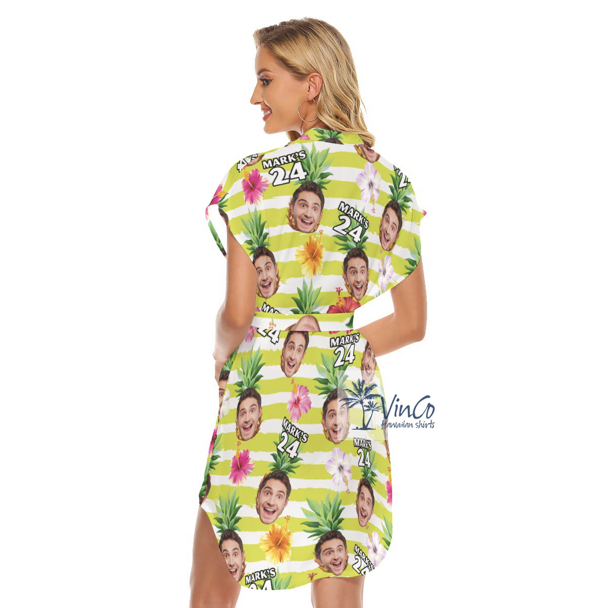 Personalized Birthday Gifts Ideas Custom Face Women's Hawaiian Dress