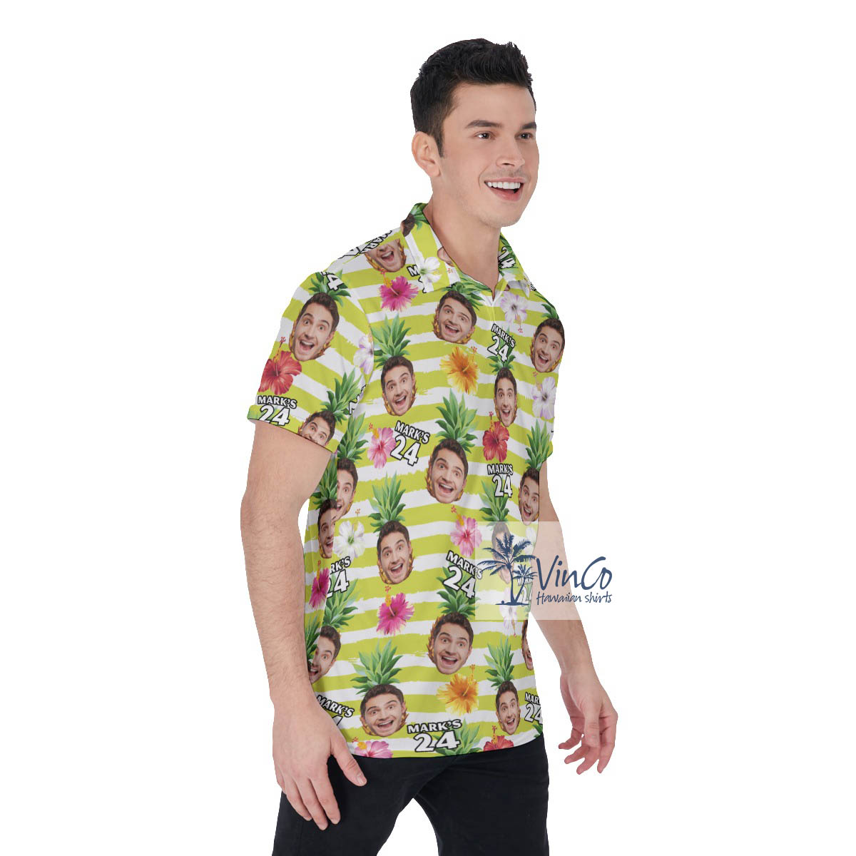 Personalized Birthday Gift Custom Face Aloha Polo For Men