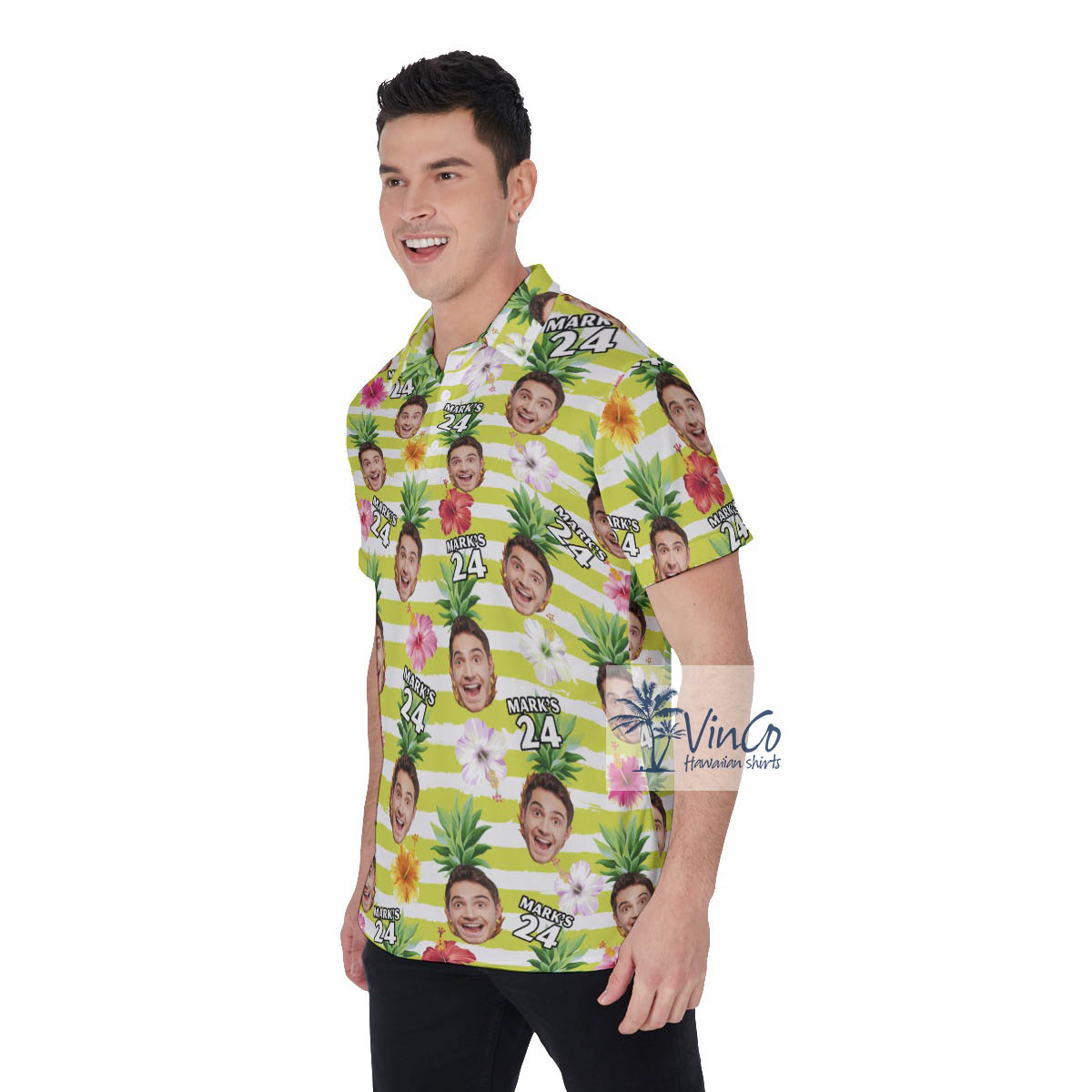 Personalized Birthday Gift Custom Face Aloha Polo For Men