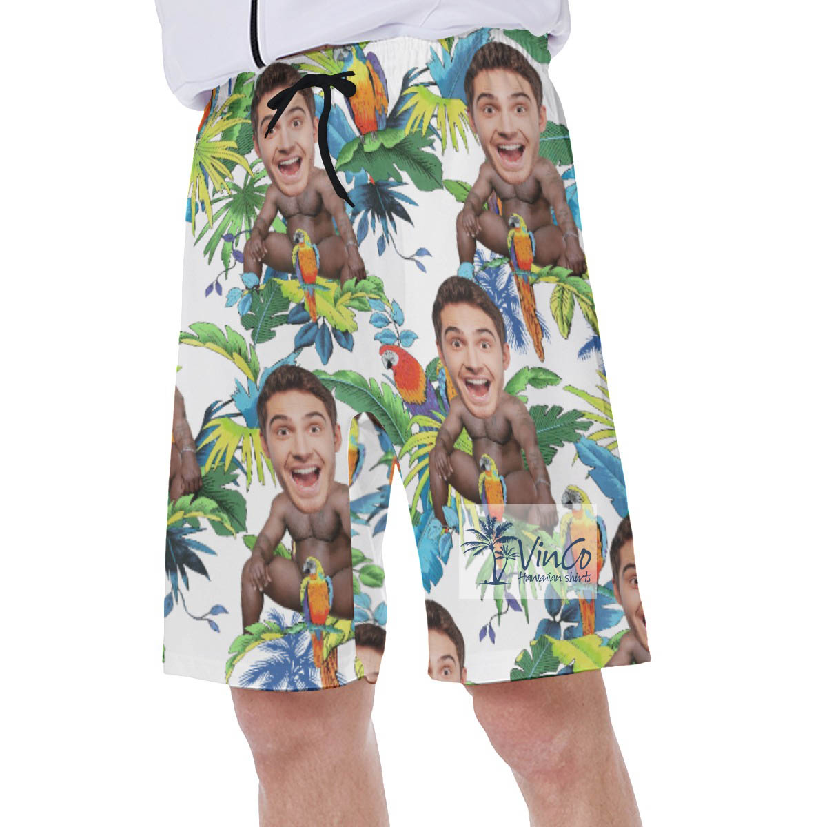 Inappropriate Custom Barry Wood Face Beach Swim Trunks For Men