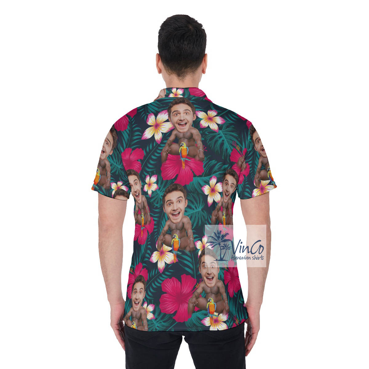 Funny Personalized Face Barry Wood Hawaiian Golf Shirt For Men
