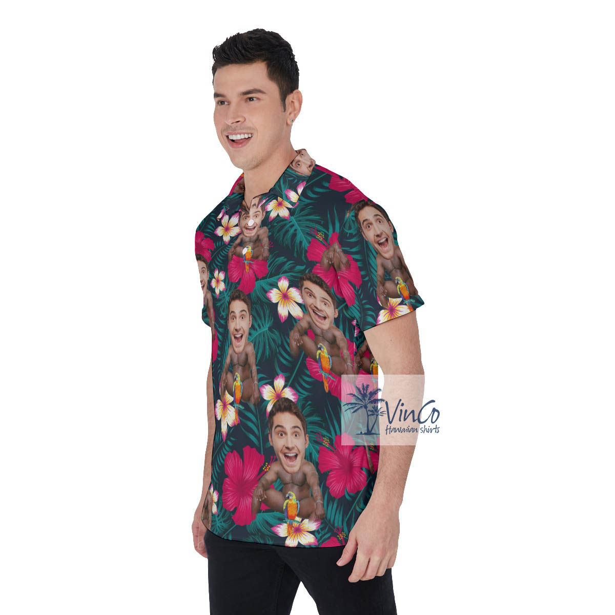 Funny Personalized Face Barry Wood Hawaiian Golf Shirt For Men