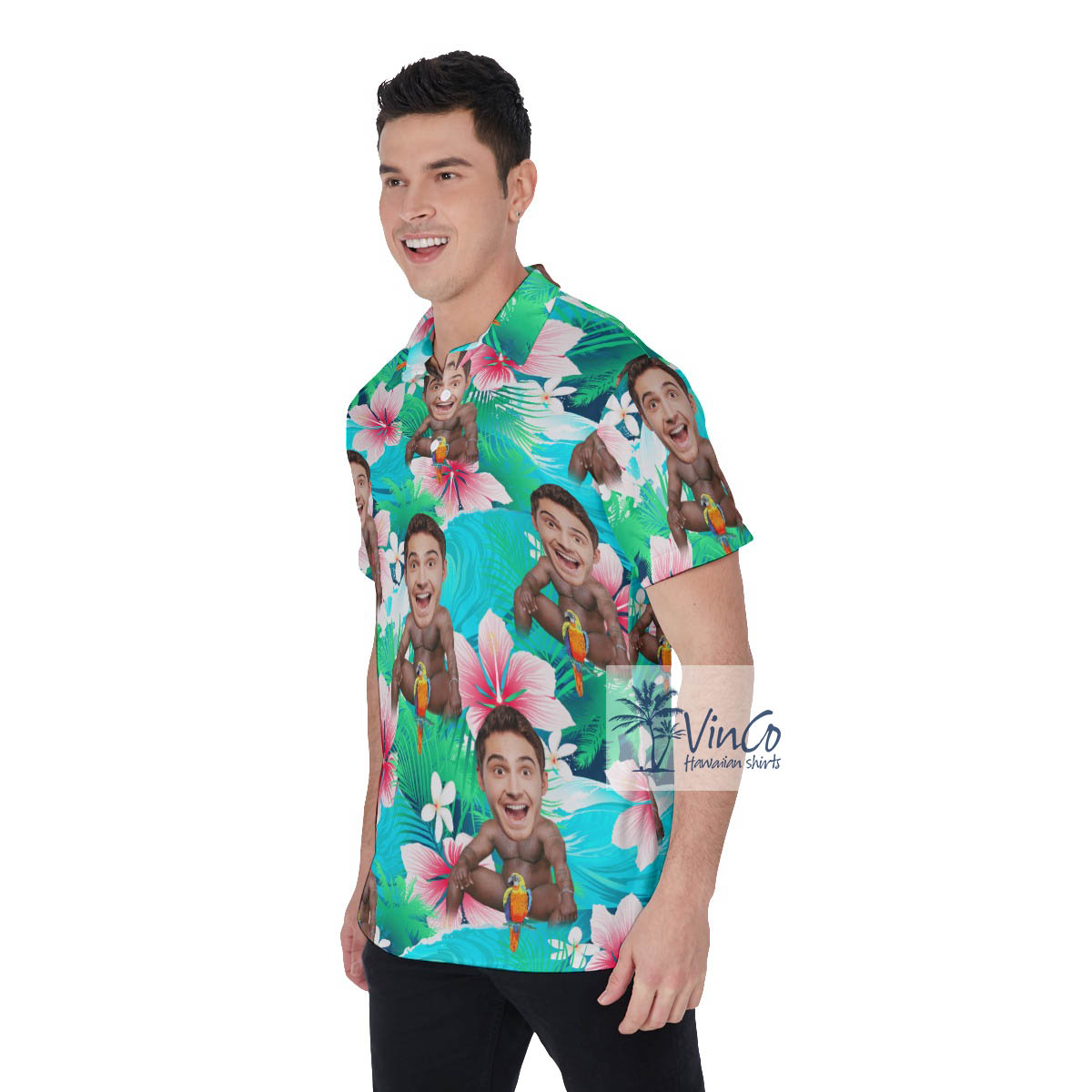 Custom Barry Wood Face Floral Polo Shirt For Men