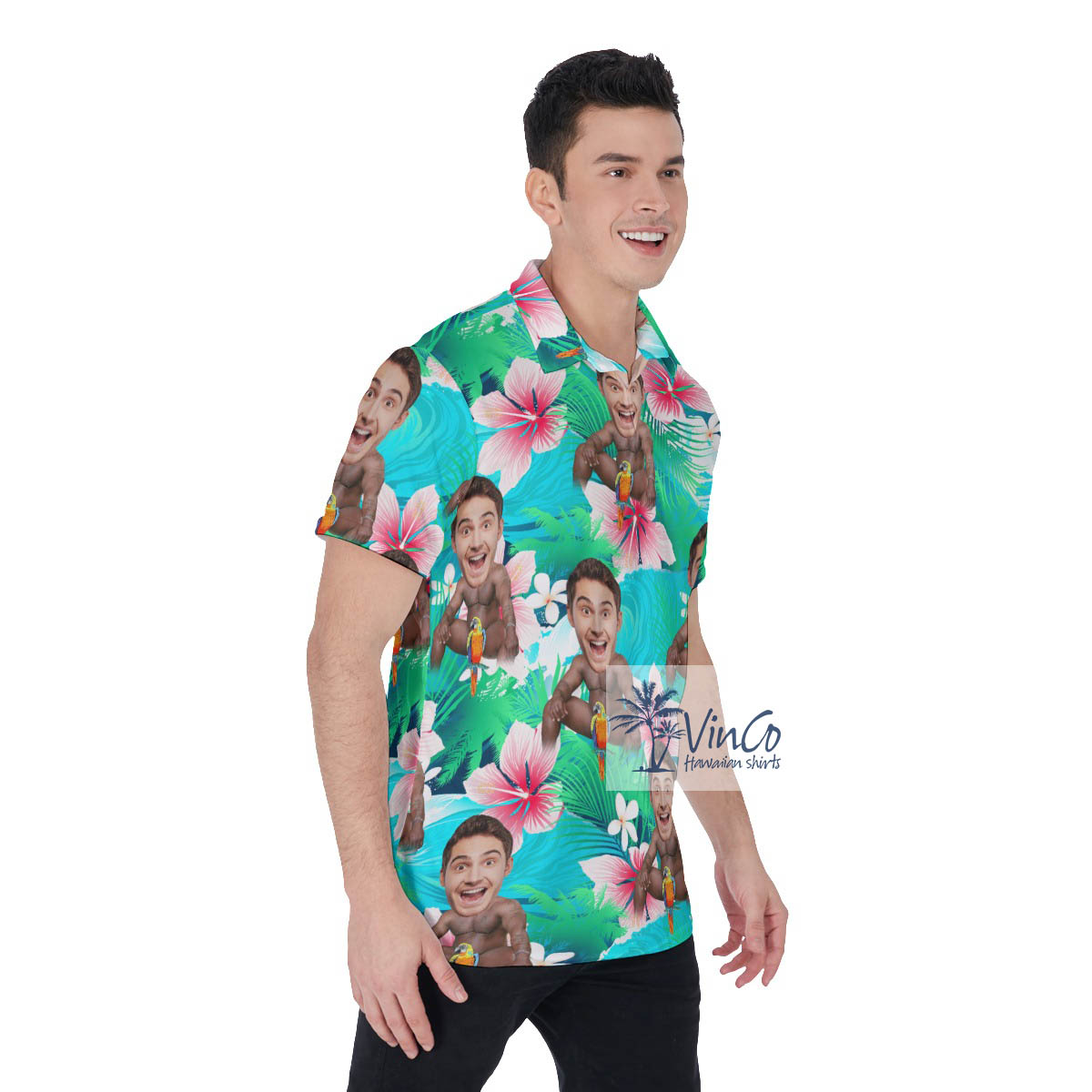 Custom Barry Wood Face Floral Polo Shirt For Men