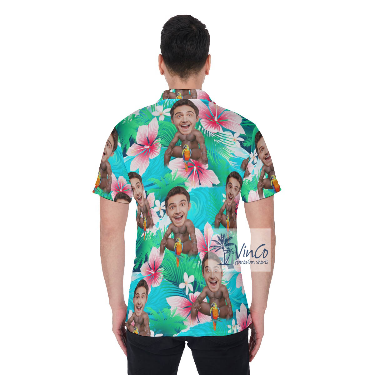 Custom Barry Wood Face Floral Polo Shirt For Men